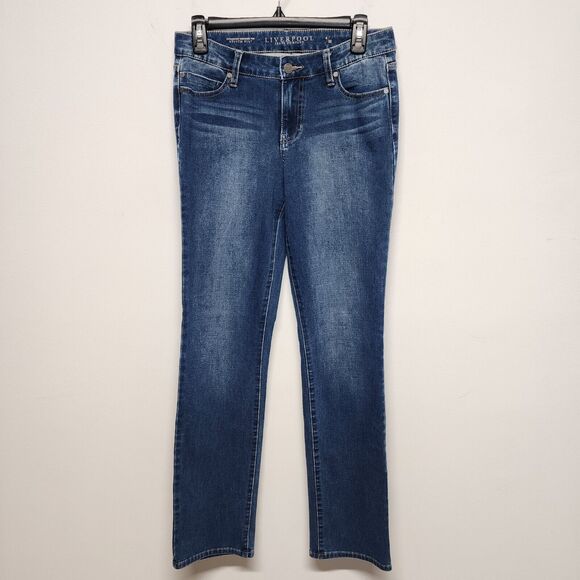 Liverpool Sadie Straight Leg Jeans Womens Size 6 28x32 Medium Wash Stretchy Soft - Picture 1 of 12